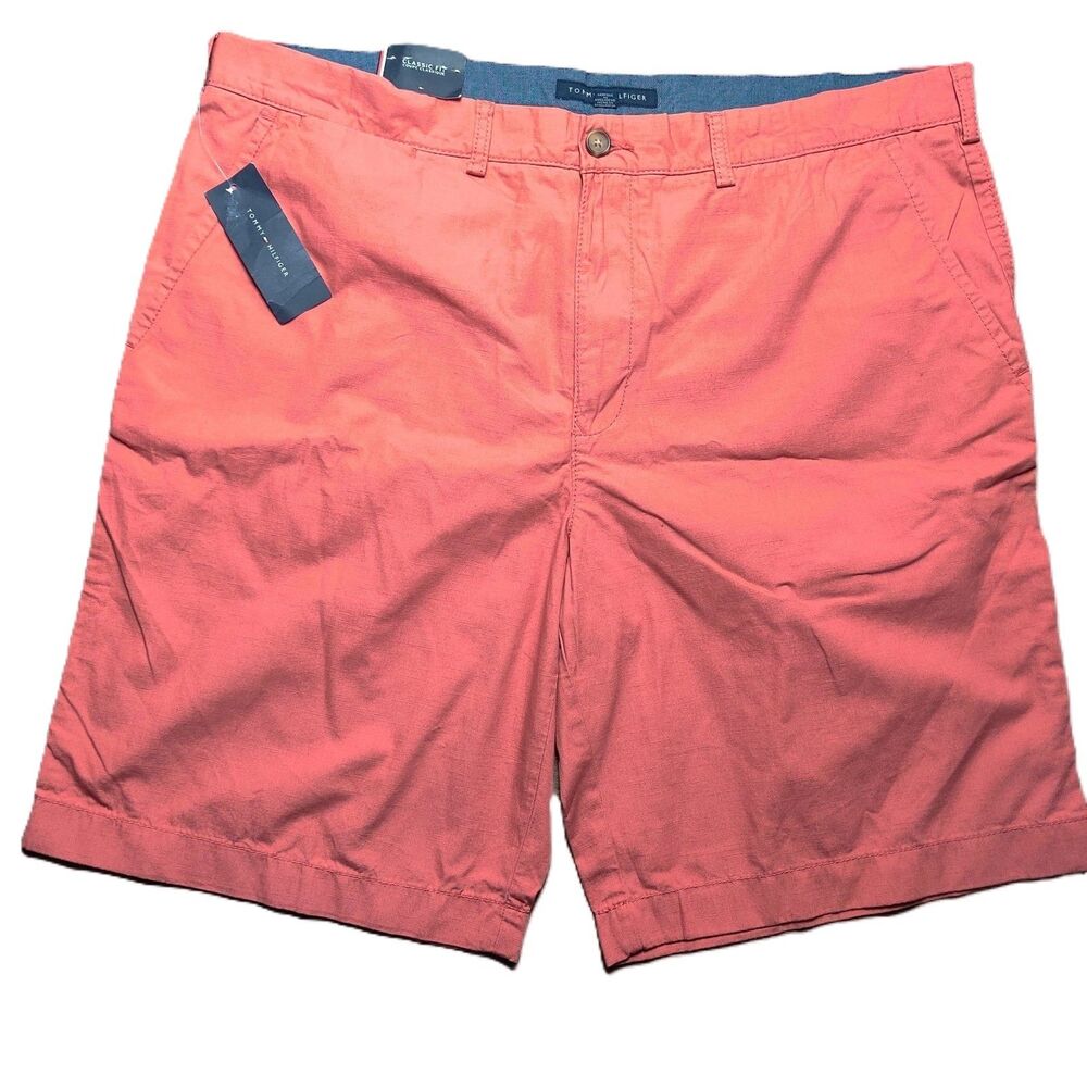 Tommy Hilfiger Classic Fit Shorts Mens 40W Red Sconset Cotton Chino